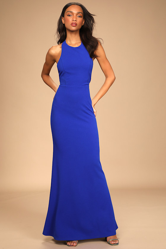 Straight To The Heart Royal Blue Backless Maxi Dress 1