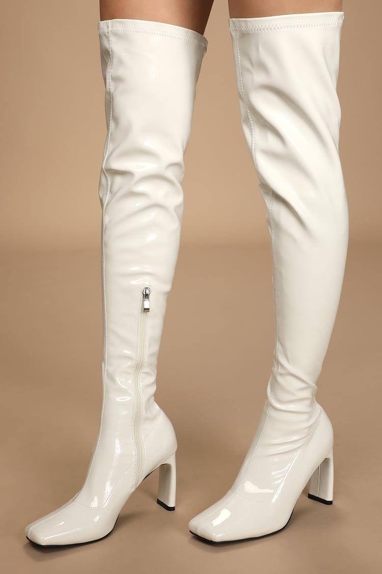 over the knee shiny boots