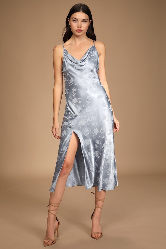 slate blue cocktail dress