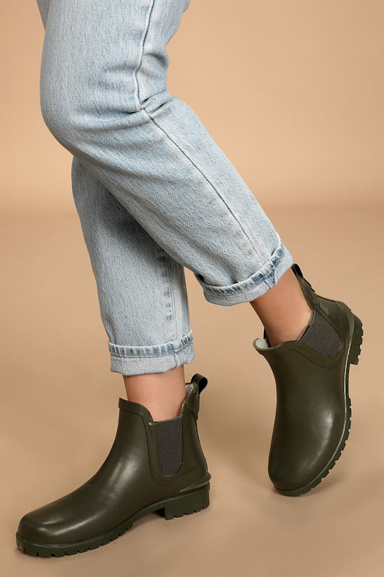Rowan Olive Short Rain Boots 2