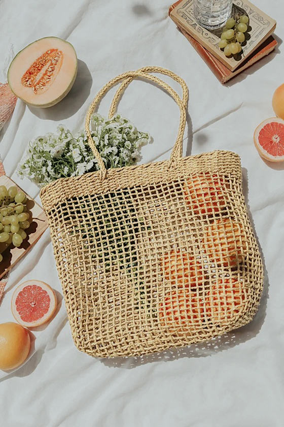 Come Sea Me Beige Woven Tote 9