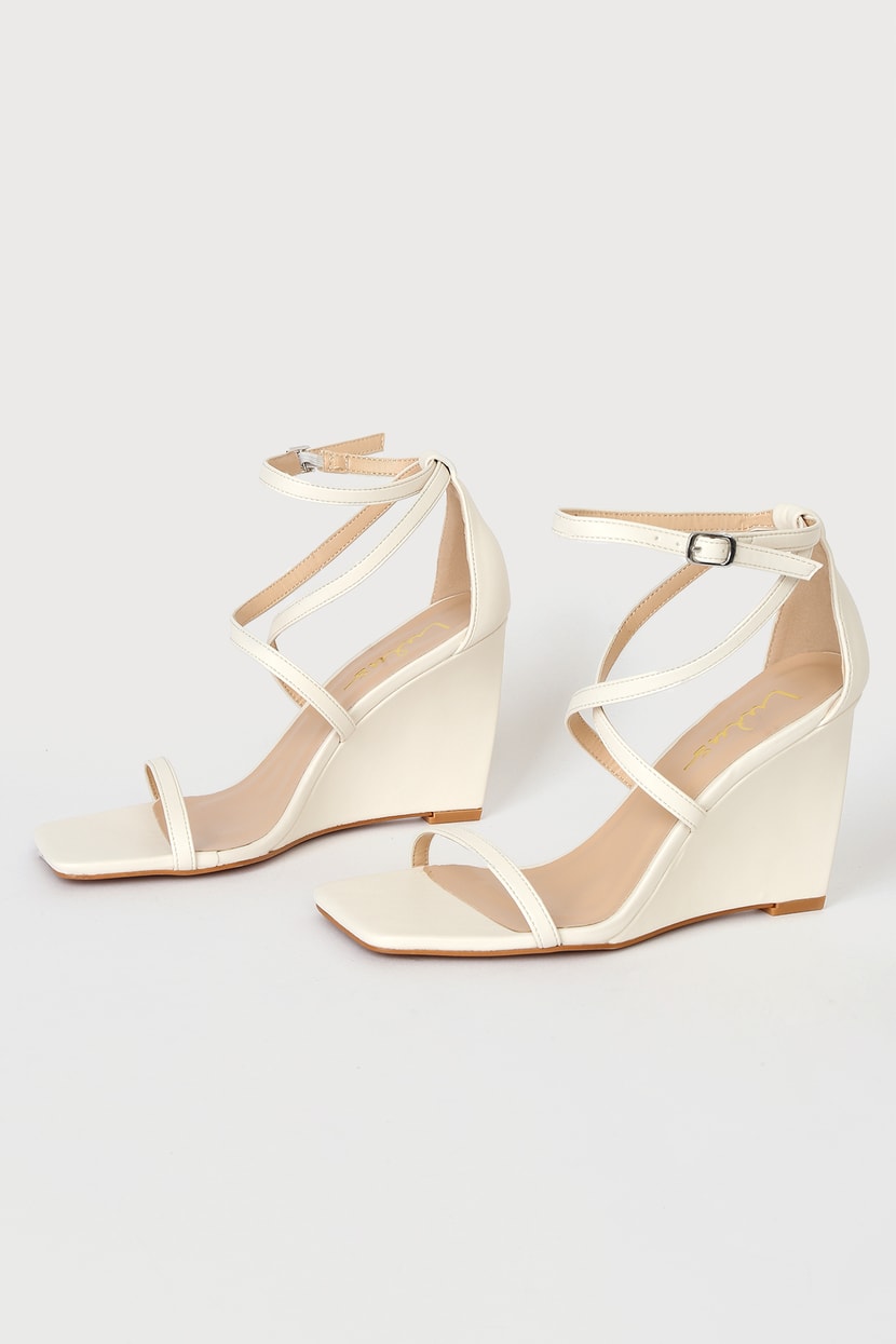 low white wedge sandals