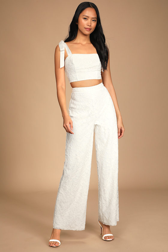 My Love is True White Lace Tie-Strap 2-Piece Jumpsuit 5