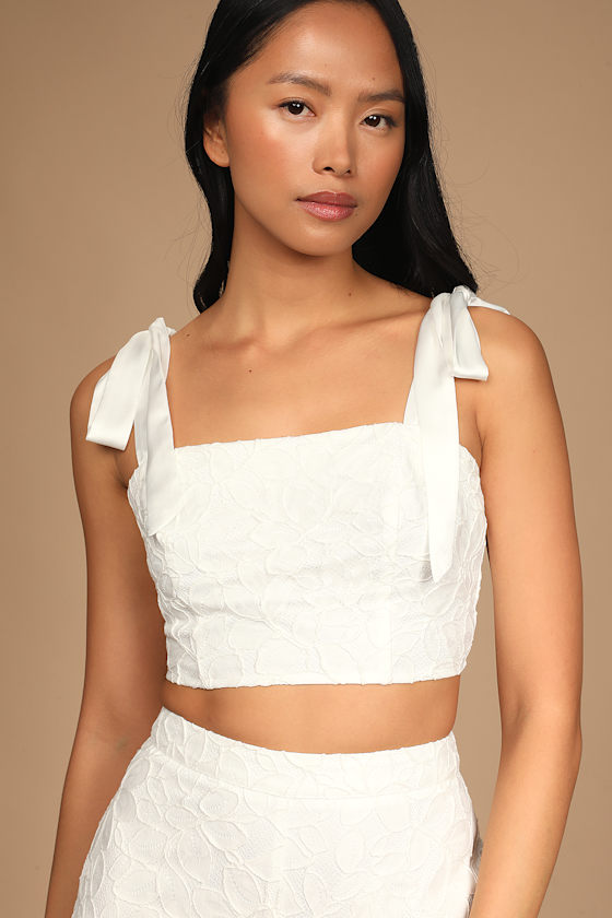 My Love is True White Lace Tie-Strap 2-Piece Jumpsuit 1