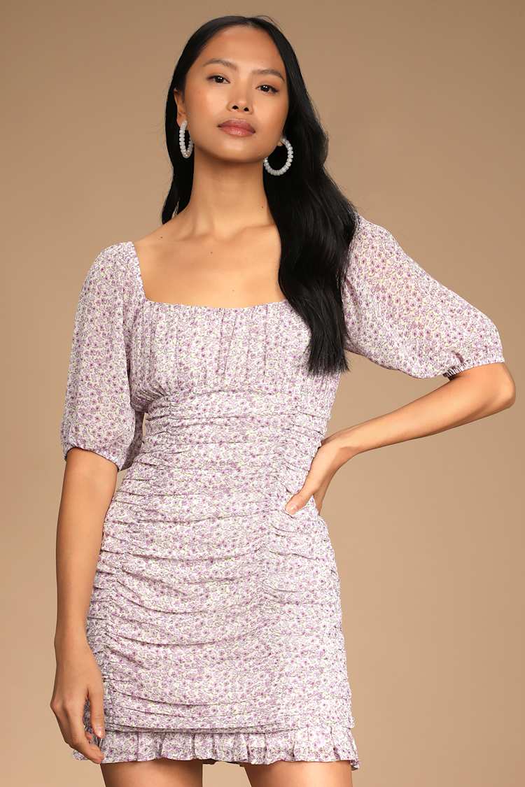 mini ruffle dress womens Edith One Shoulder Ruffle Mini Dress