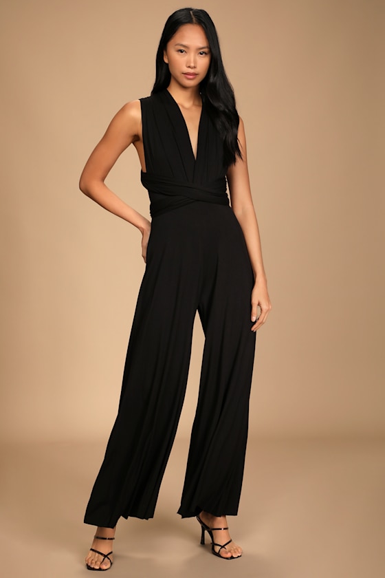 Convertible Wide Leg Jumpsuit