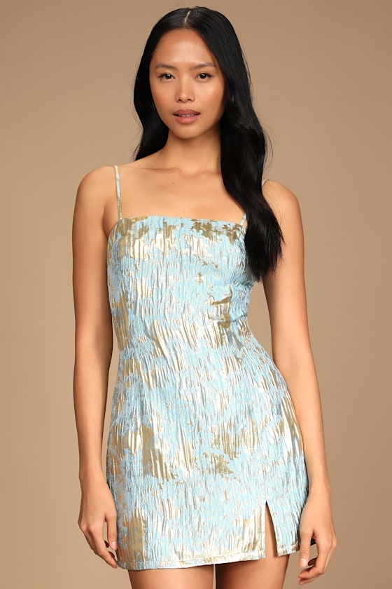 EBD71603: LT BLUE/SHINY GOLD 1