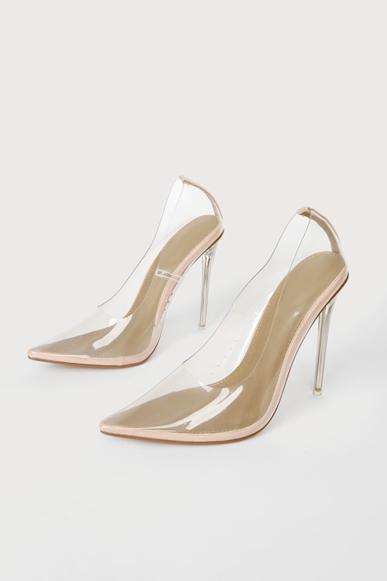 Freia Light Nude Vinyl Pointed-Toe Pumps 3