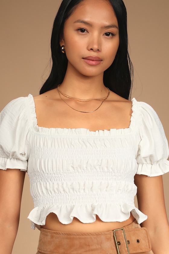 ◆typeservice◆ Lucky Puff Sleeve Top White OSTT32WHF Lucky Brand Women's Solid Puff Sleeve Tie Neck Top | belk