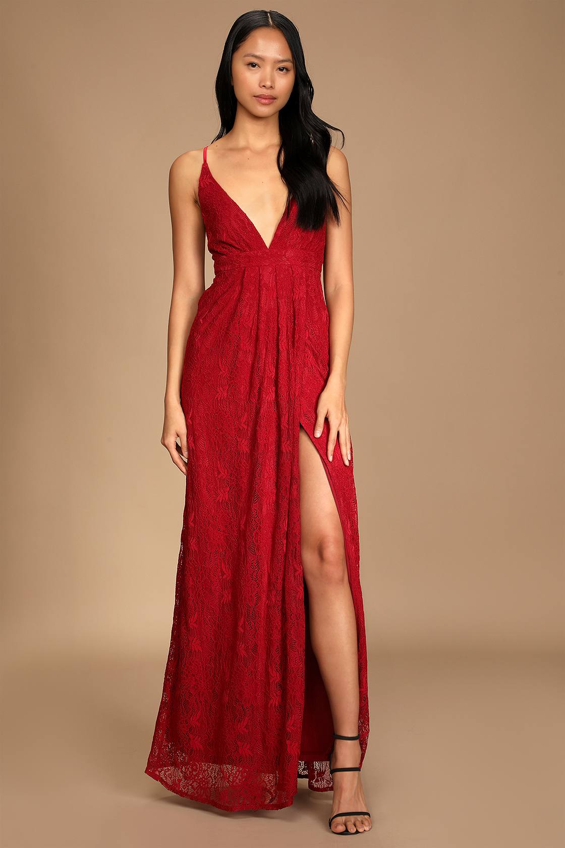 Wine Red Maxi Dress Lace Maxi Plunging Maxi Dress Lulus — free download
