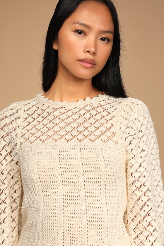Beige Sweater - Pullover Sweater - Knit Sweater - Cotton Sweater - Lulus