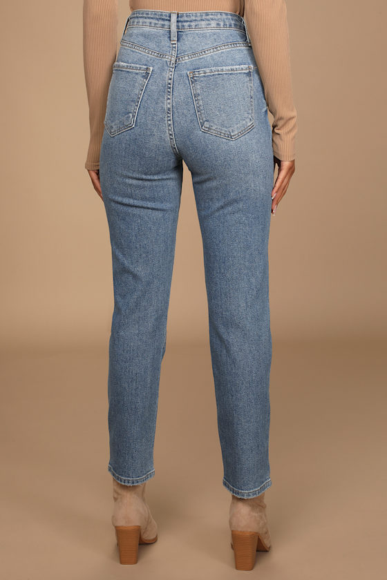 Forever a Trend Light Wash High-Rise Mom Jeans - thumbnail 3