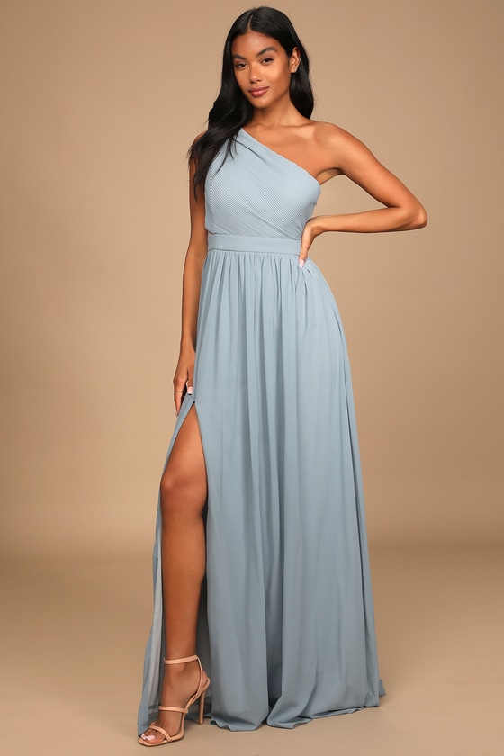 Moon Blue One Shoulder Dress - LABEL NITIKA - 4053626