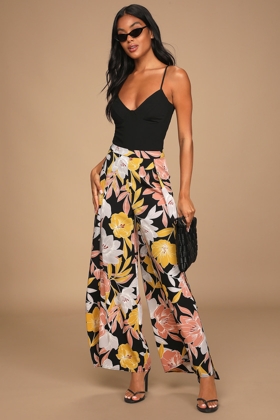 Cut Out Side Wide Leg Trousers  boohoo