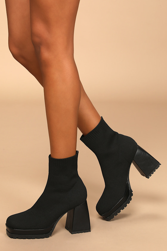 black ankle boots sock