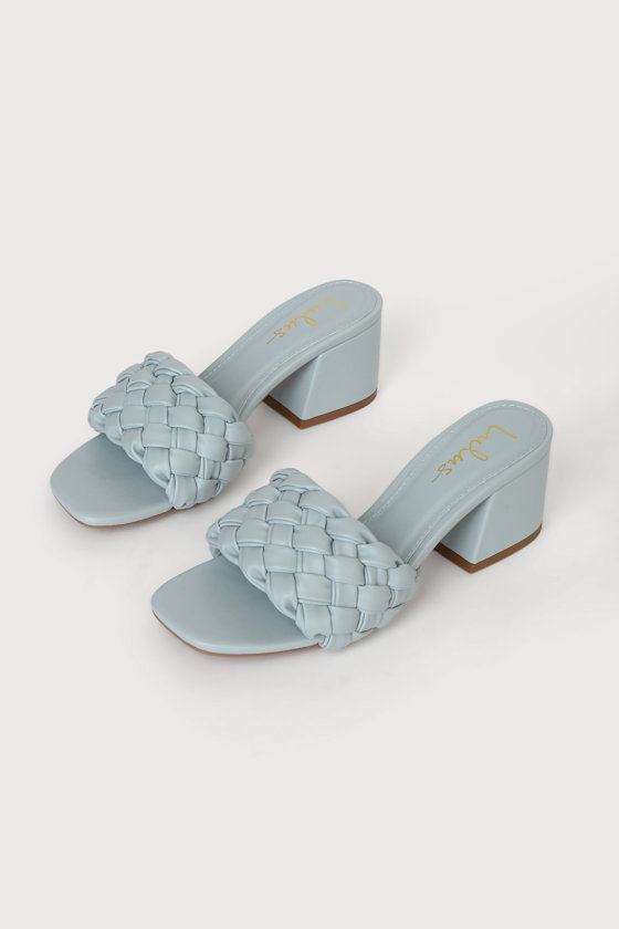 light blue mule heels