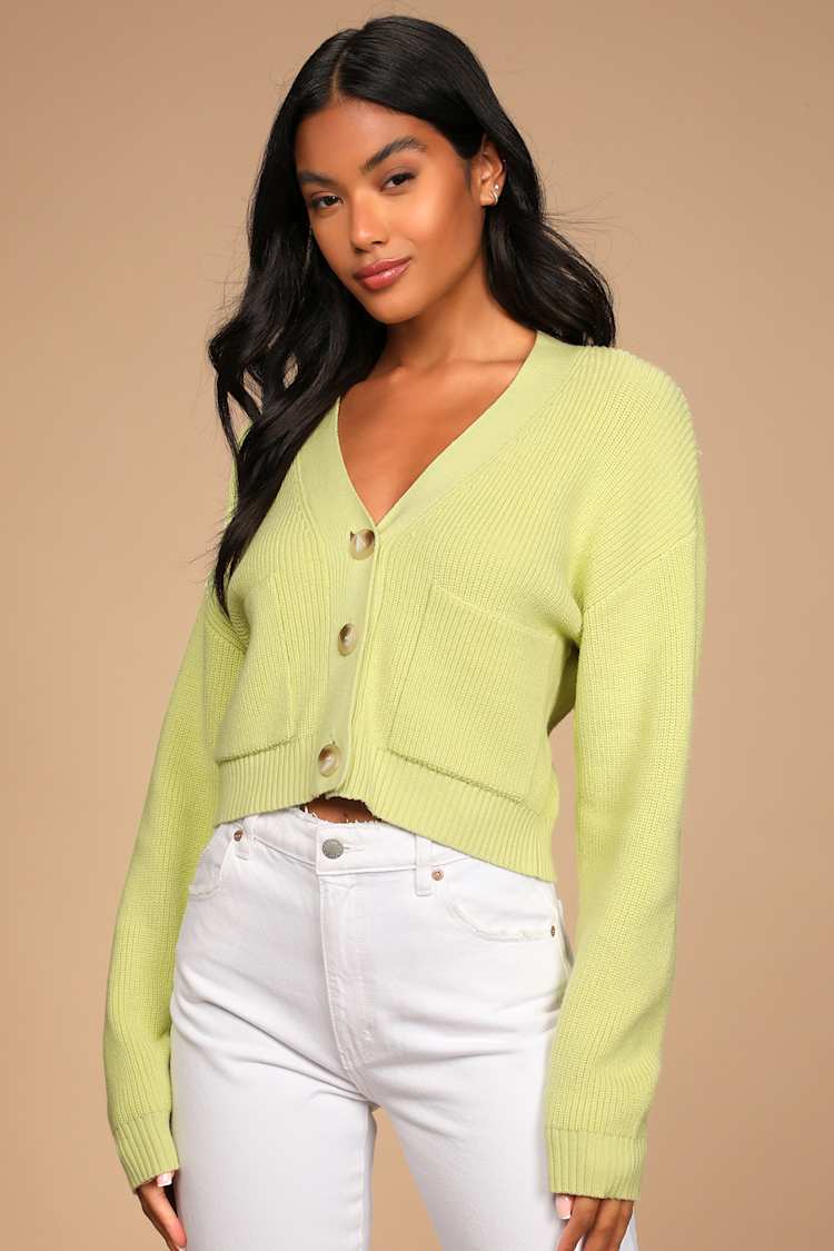 Light Green Cardigan - Cardigan Sweater - Button-Up Cardigan - Lulus
