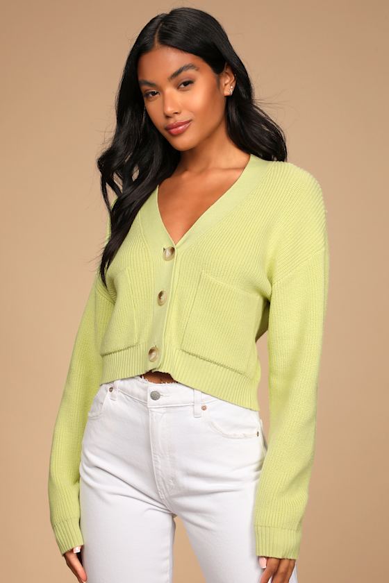 Light Green Cardigan Cardigan Sweater ButtonUp Cardigan Lulus