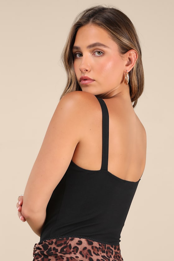 XOXO Black Sleeveless Bodysuit - thumbnail 3