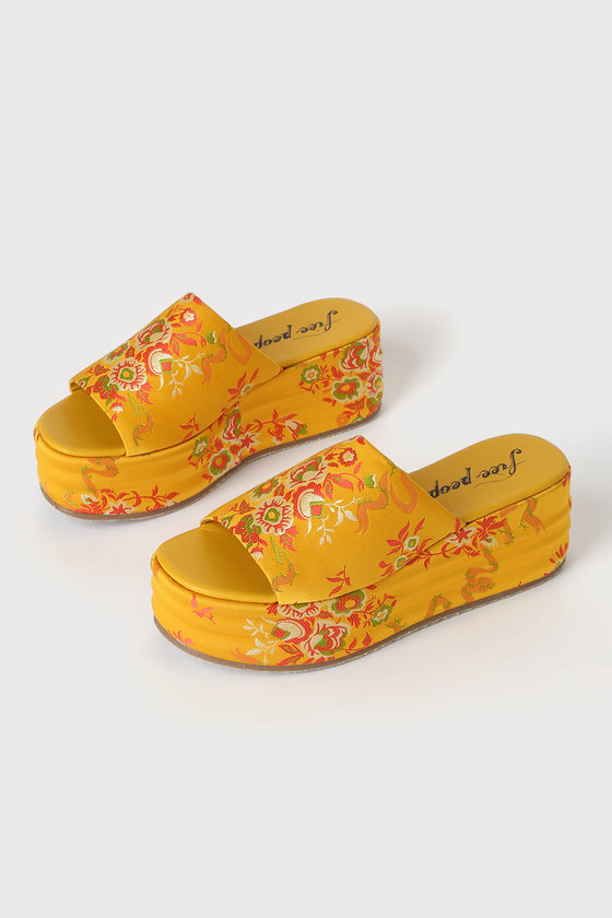 Free People Harbor Brocade Turmeric - Platform Shoes