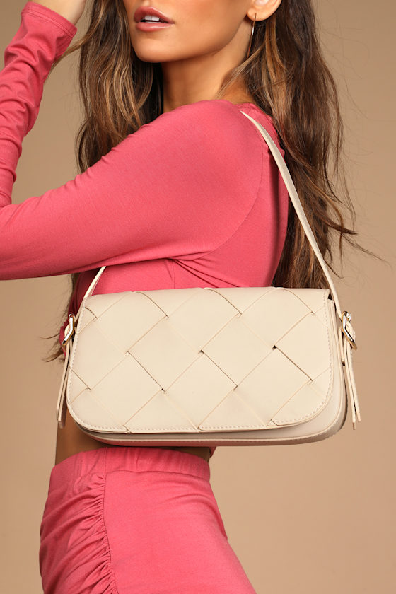 Cute and Casual Light Nude Woven Handbag 1