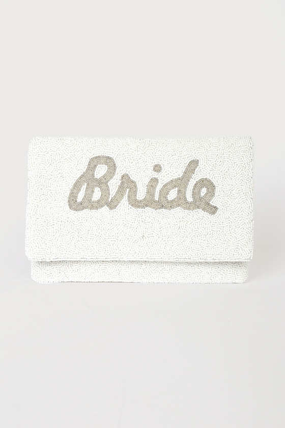 Bride To Bead White Beaded Clutch 3