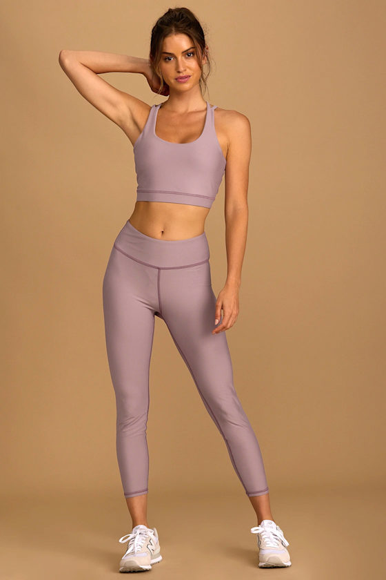 MVP Moves Mauve High Waisted High Impact Leggings 6