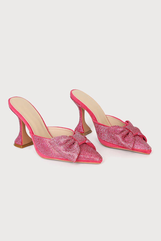 Lorayne Pink Rhinestone Pointed-Toe Mules 3
