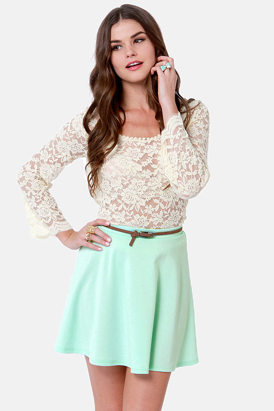 Any Way You Want It Mint Blue Skater Skirt