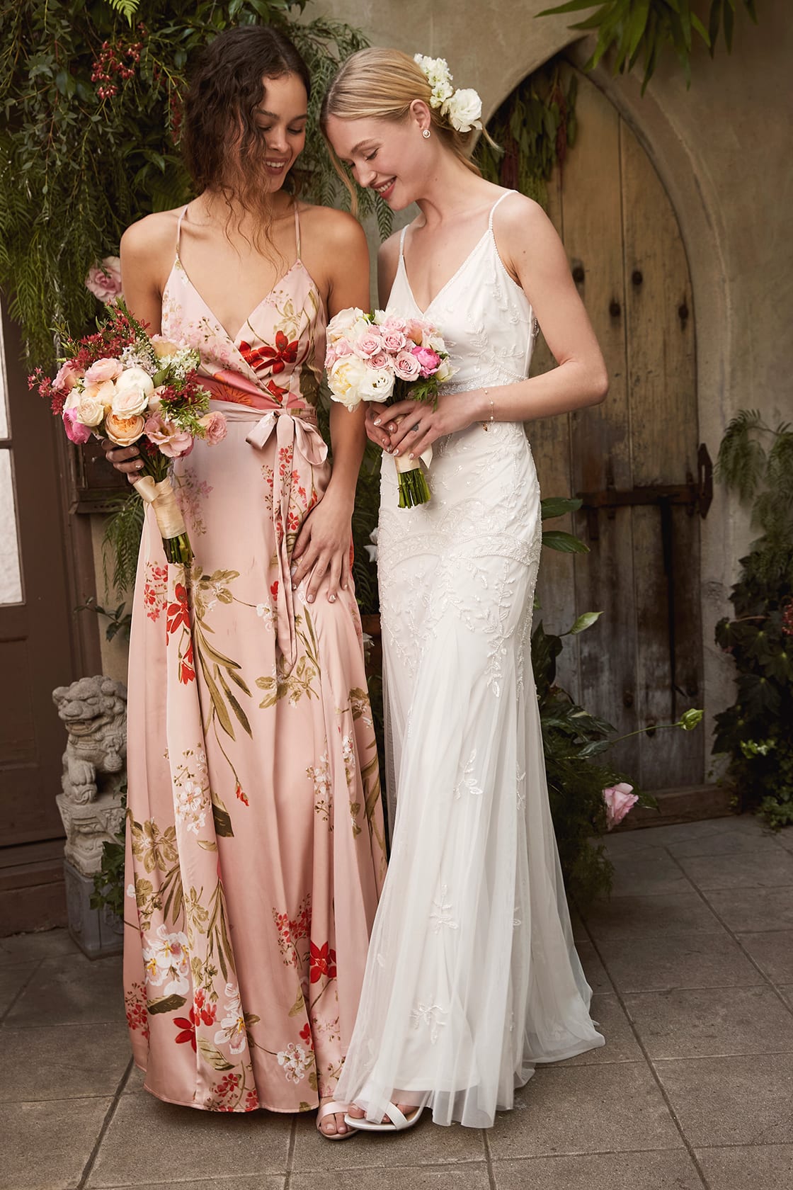 Light Pink Floral Bridesmaid Dress and Maid of Honor Dress for Spring Wedding or Beach Wedding