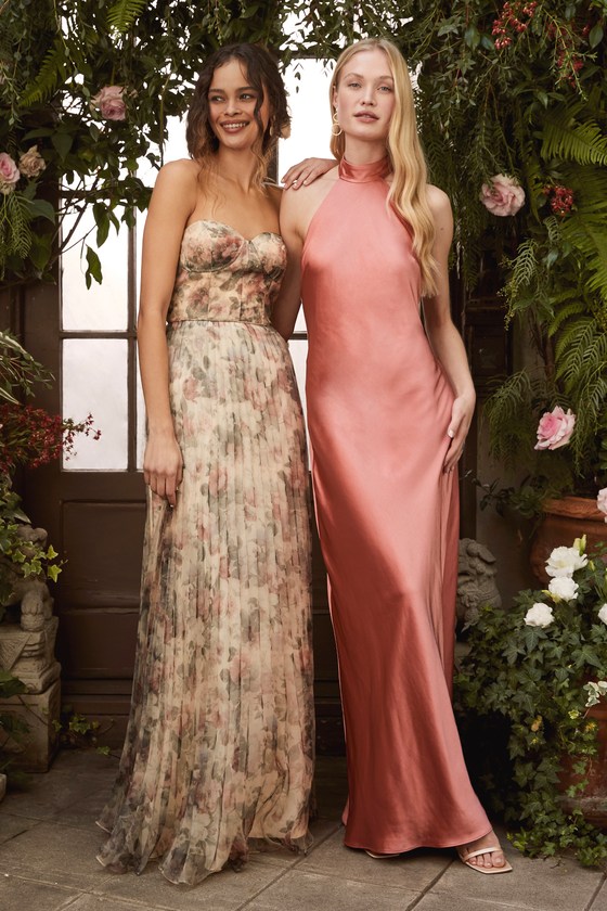 pink maxi dress wedding guest