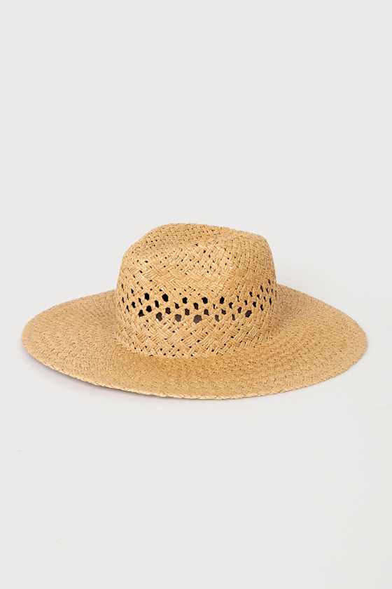 Summery Style Brown Woven Straw Fedora Hat 1