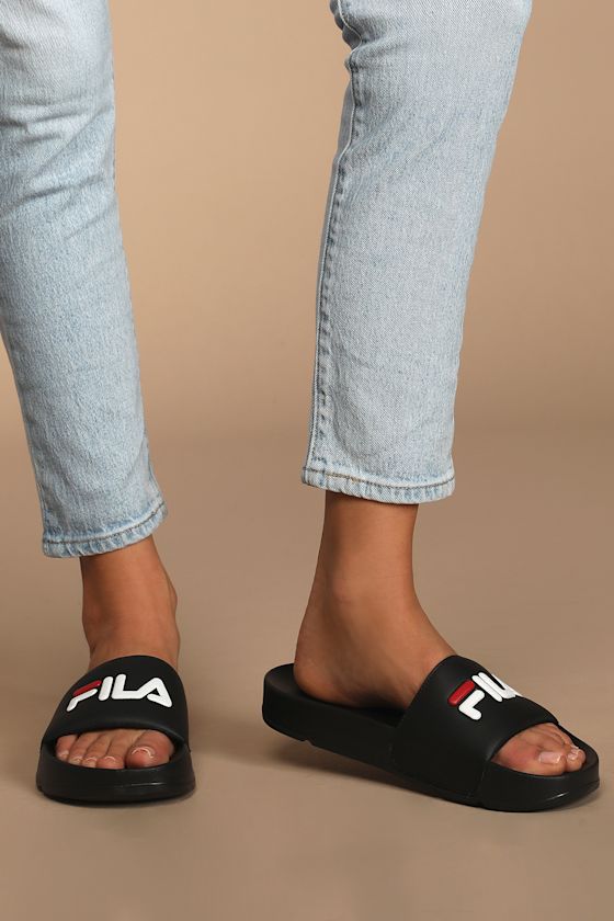 Drifter Black Pool Slide Sandals 1