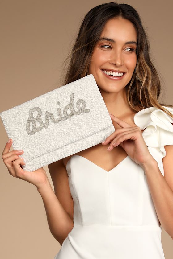 Bride To Bead White Beaded Clutch 2