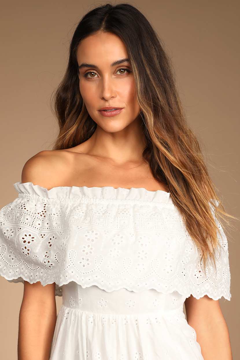 chinese dress ladies Summer In The Hamptons Eyelet Dress – Impressions Online Boutique main image 0