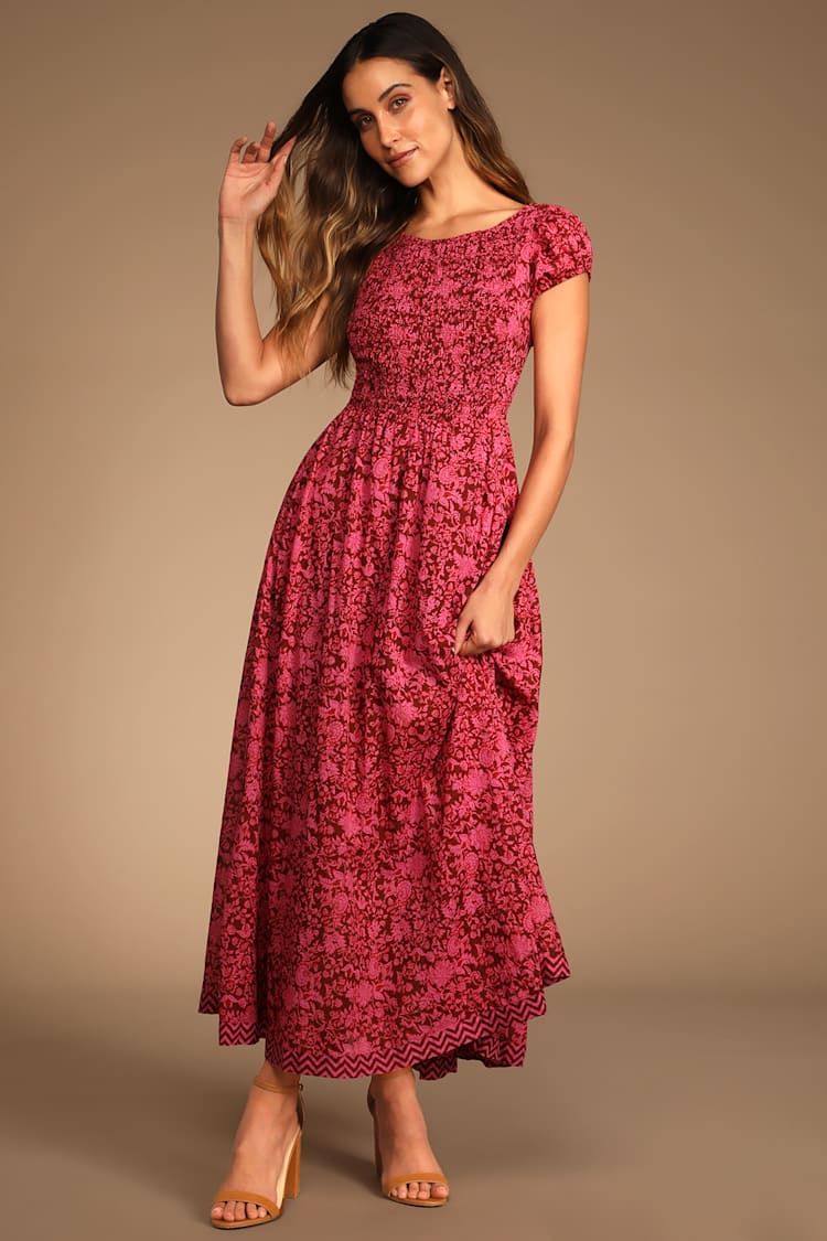 Free People Ultraviolet Dress - Floral Print Dress - Maxi Dress - Lulus