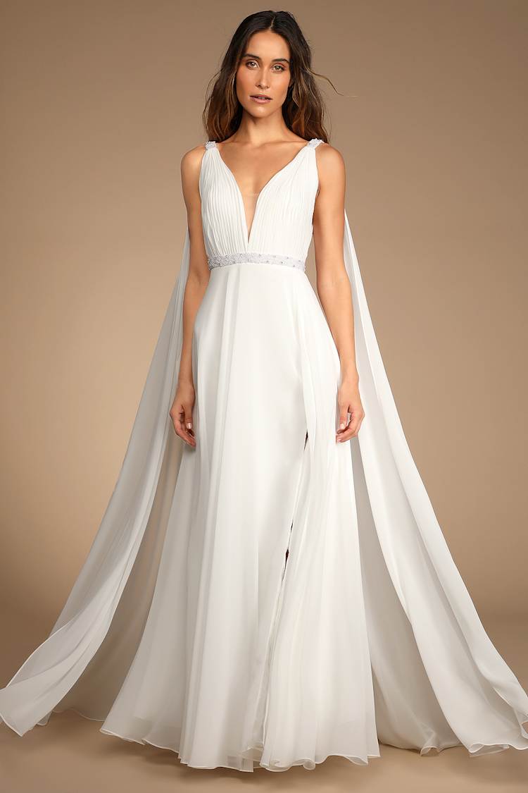 White Maxi Dress - Beaded Chiffon Dress - Sleeveless Bridal Dress - Lulus White Maxi Dress - Beaded Chiffon Dress - Sleeveless Bridal Dress - Lulus