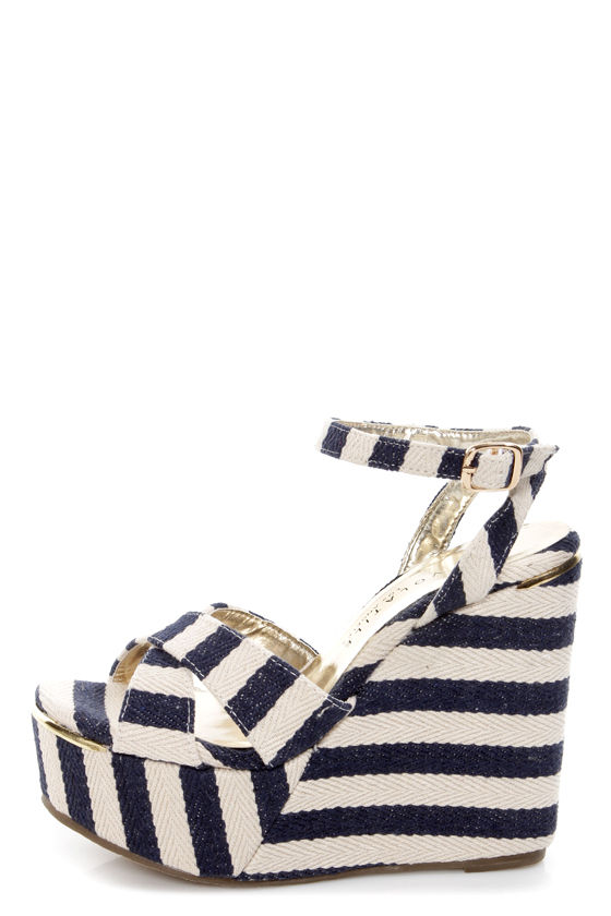 striped platform sandals