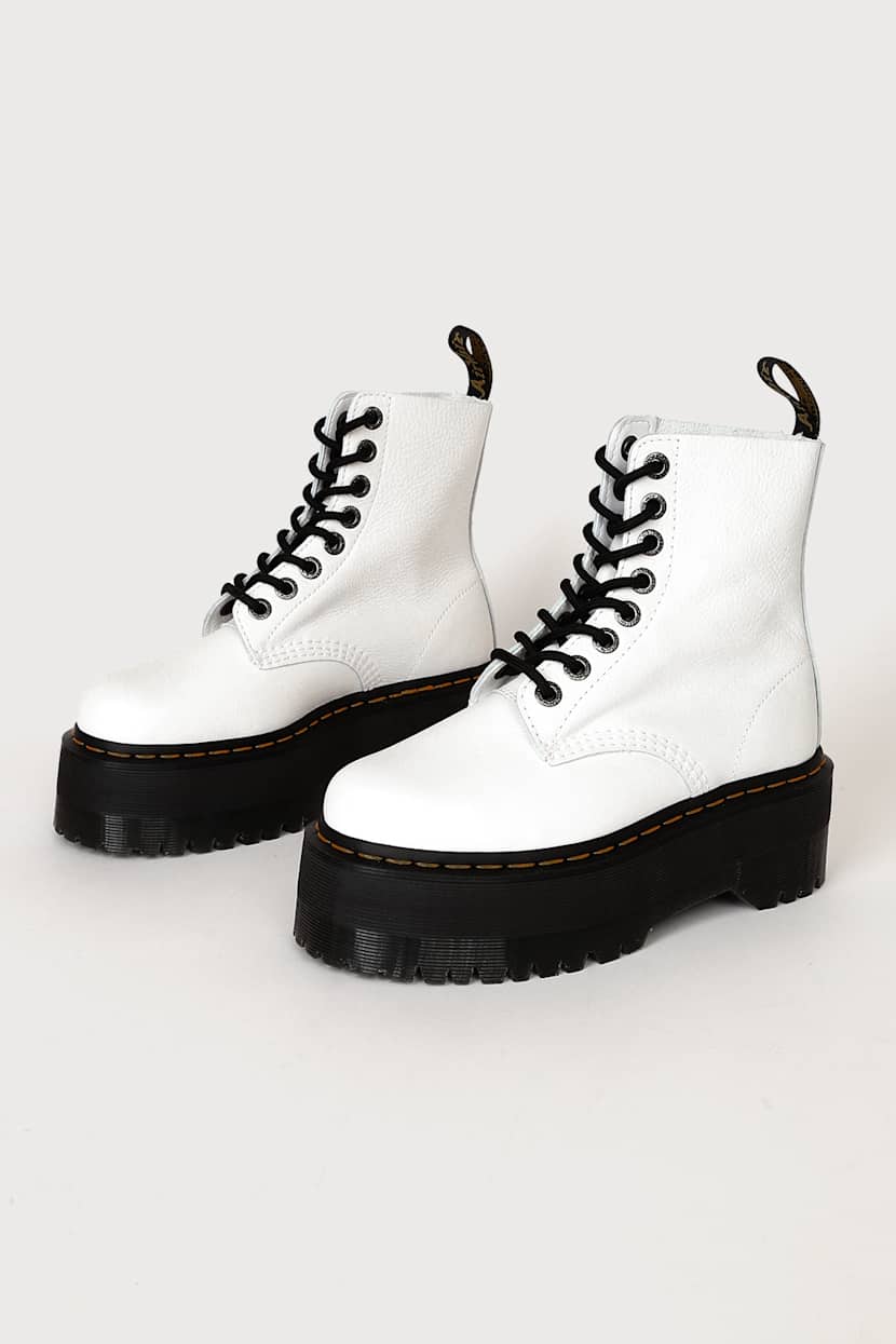 Dr. Martens 1460 Pascal Max Pisa - White Boots - Leather Boots - Lulus