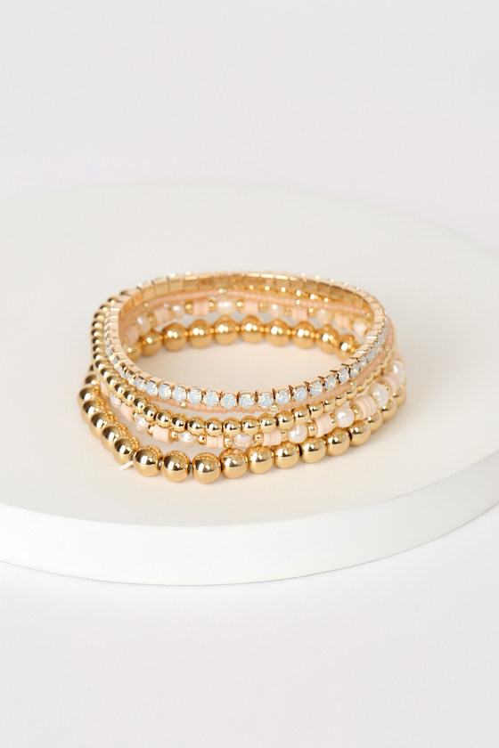 Stacks of Style Gold Multi Beaded Bracelet Set 3