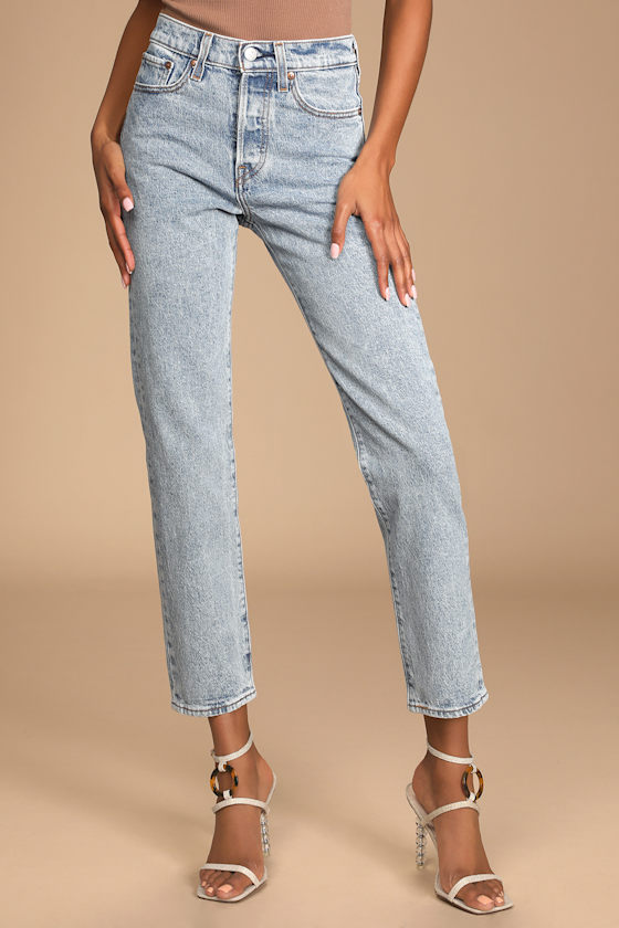 Wedgie Straight Light Wash Denim High-Rise Straight Jeans 4