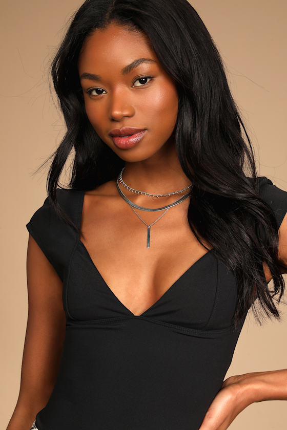 Duo Corset Black Cap Sleeve Cami Top 6