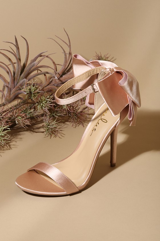 Baby Pink Satin Heels – Solehouse.in