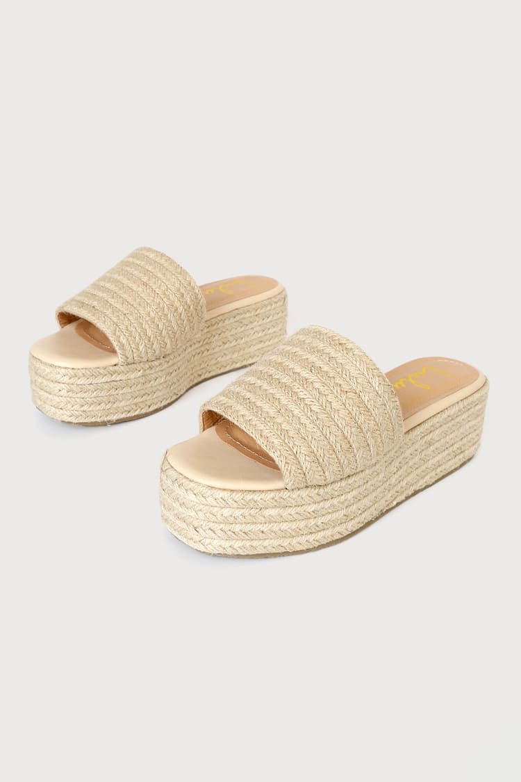O'Ahu 2 Natural Suede Espadrille Platforms