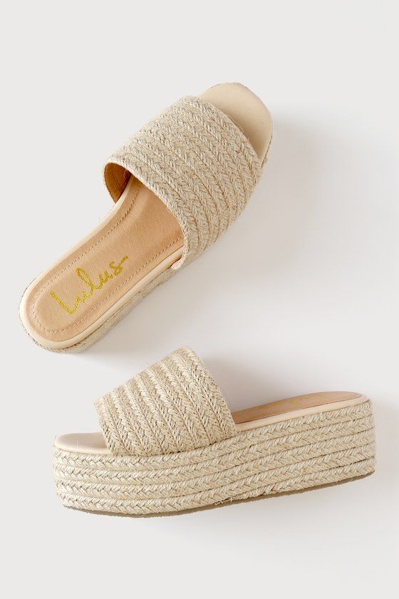 Cute Espadrille Slides - Natural Espadrilles - Espadrille Cute Espadrille Slides - Natural Espadrilles - Espadrille