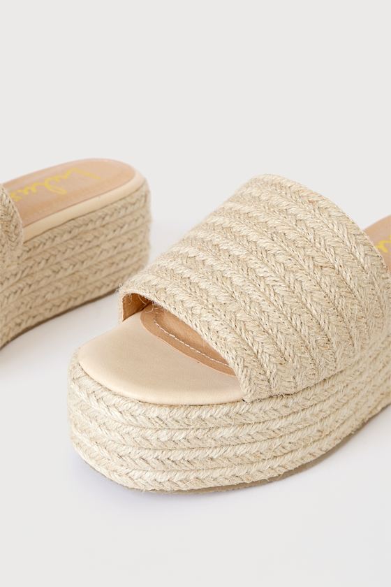 Cute Espadrille Slides - Natural Espadrilles - Espadrille Slides - Image 4