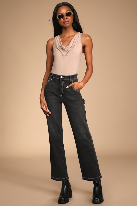 Contemporary Cool Taupe Sleeveless Cowl Neck Top 3