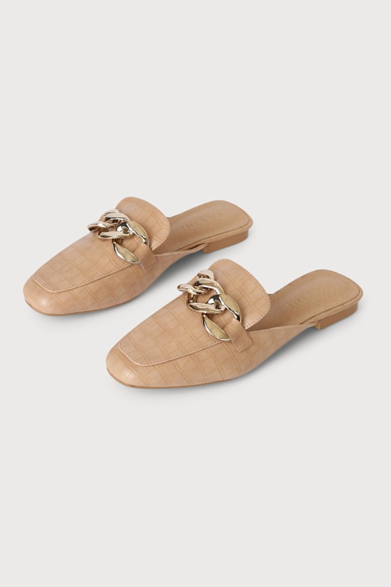 white slide on loafers