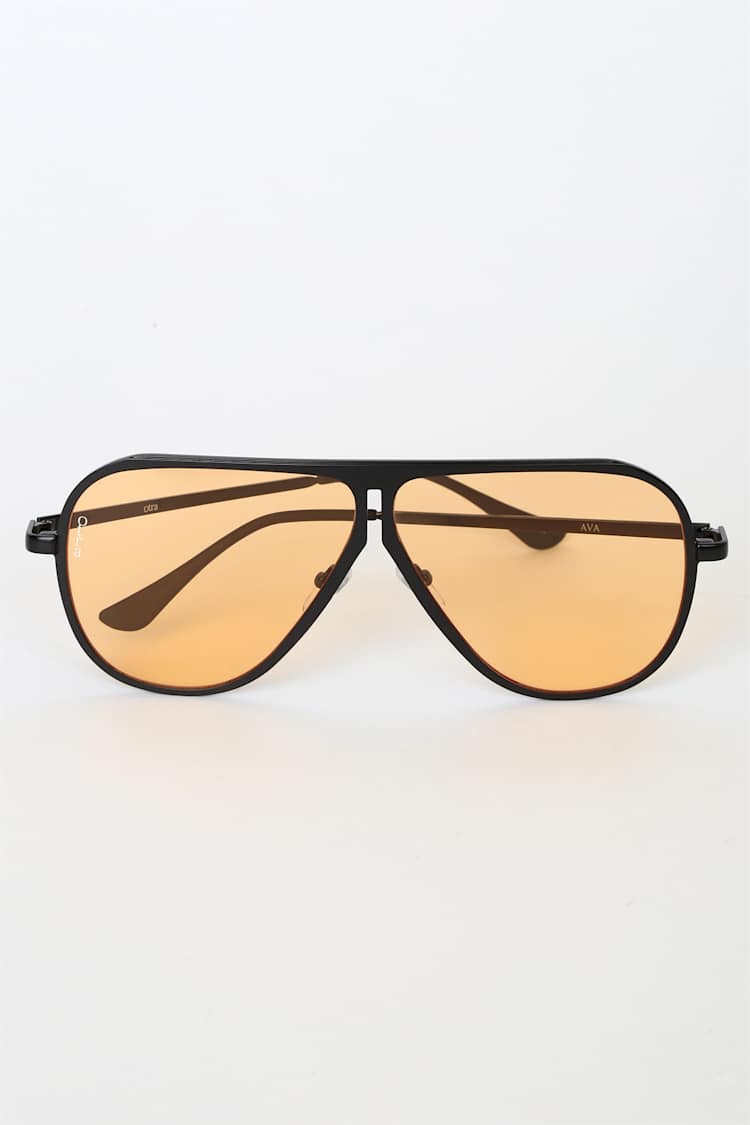 OTRA Ava Black - Black Aviator Sunglasses - Oversized  display picture 1