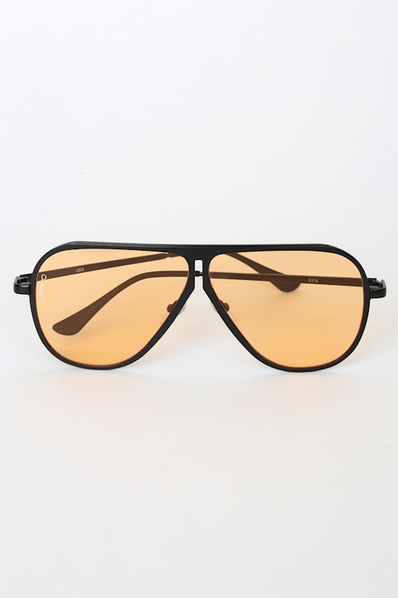 Ava Black Oversized Aviator Sunglasses 2